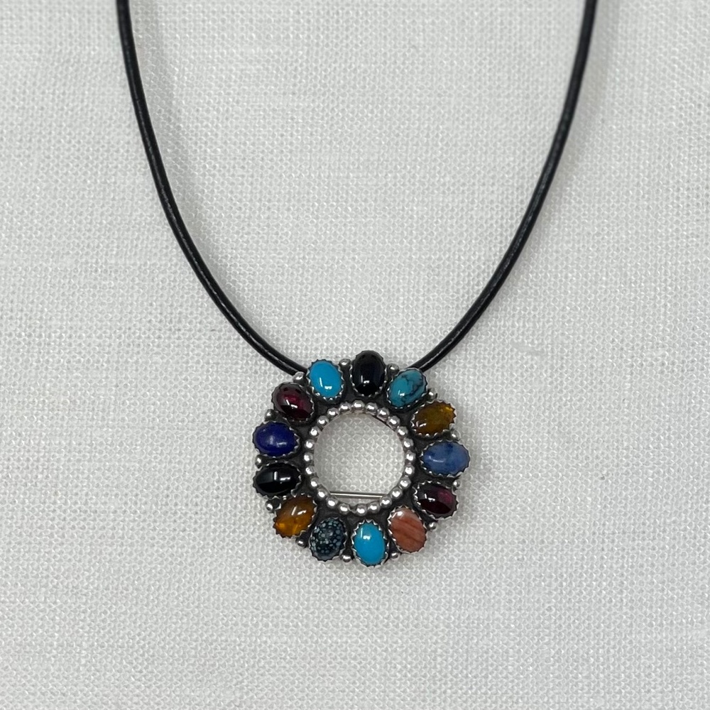 Bea Tom Navajo Vintage Multi-Stone Pin/Brooch/Pen… - image 8